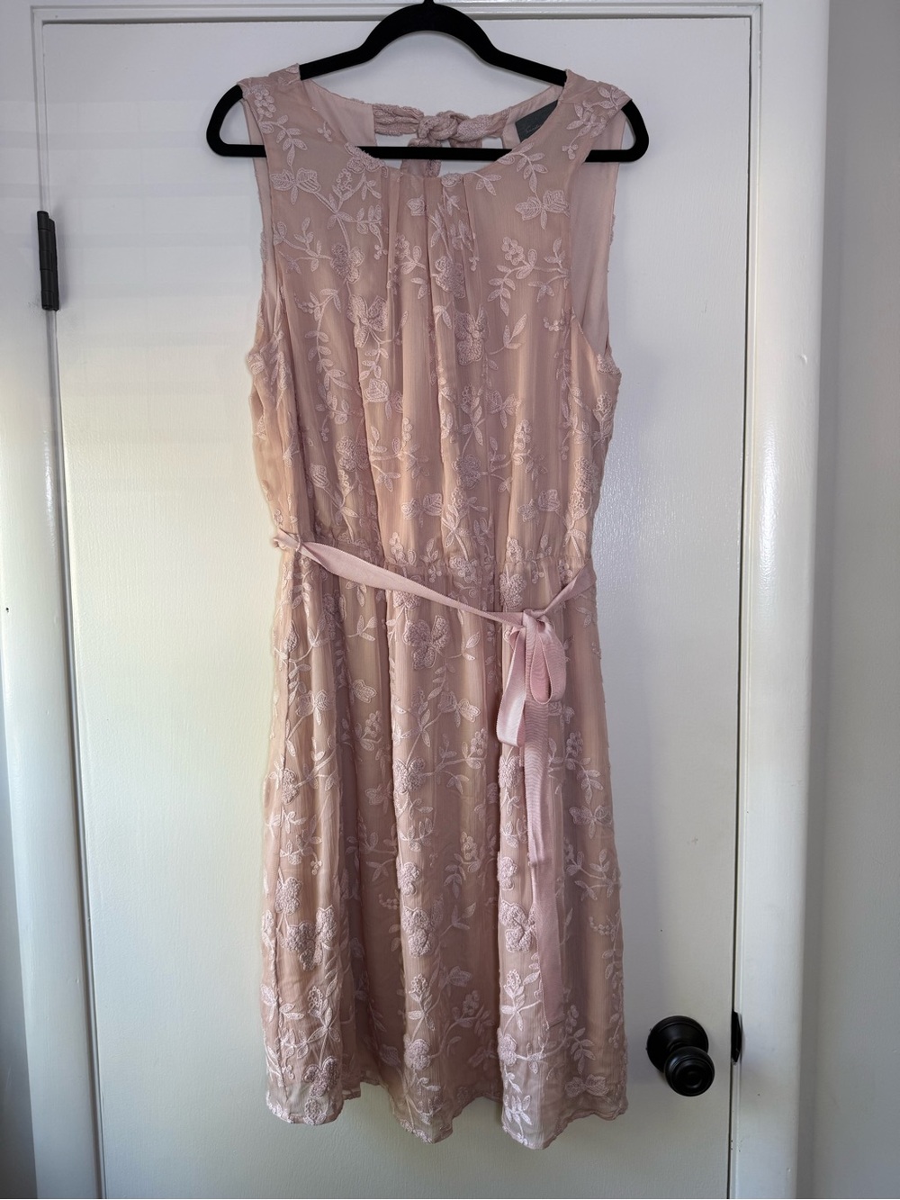 Sunday in Brooklyn for Anthropologie Pastel Pink Floral Embroidered Dress
